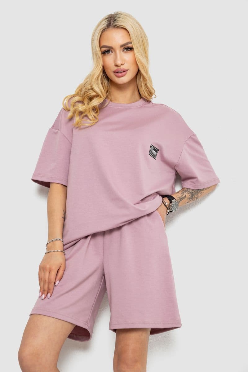 Костюм жіночий повсякденний, колір пудровий, 241R5004 - зображення 1