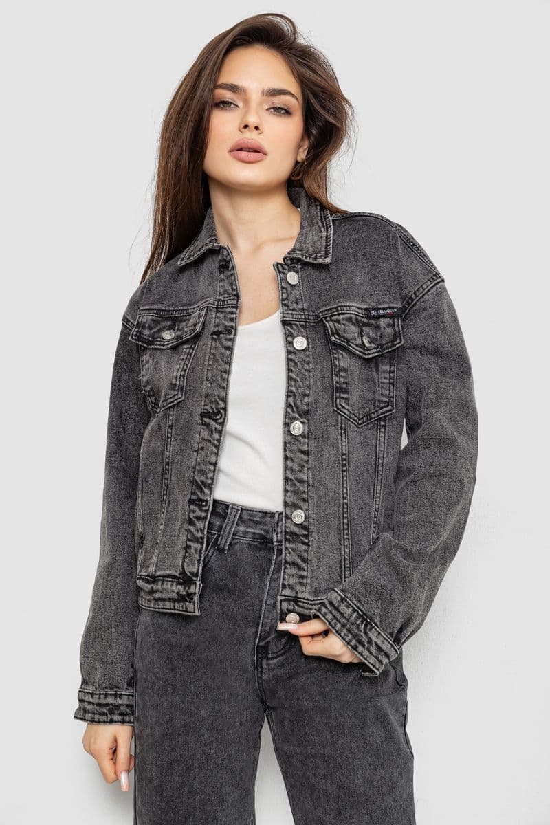Куртка жіноча джинсова, колір сірий, 255RA2270 - зображення 1