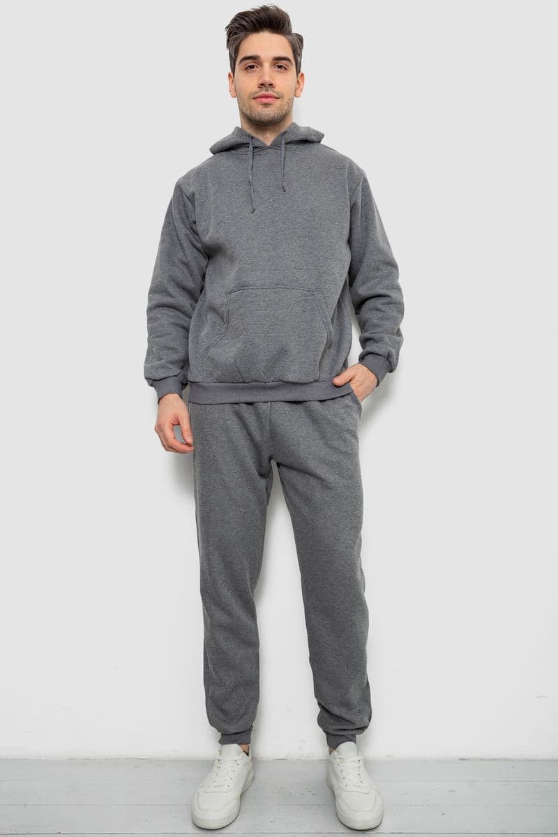 Спортивний костюм чоловічий на флісі, колір сірий, 244R9162 - зображення 1