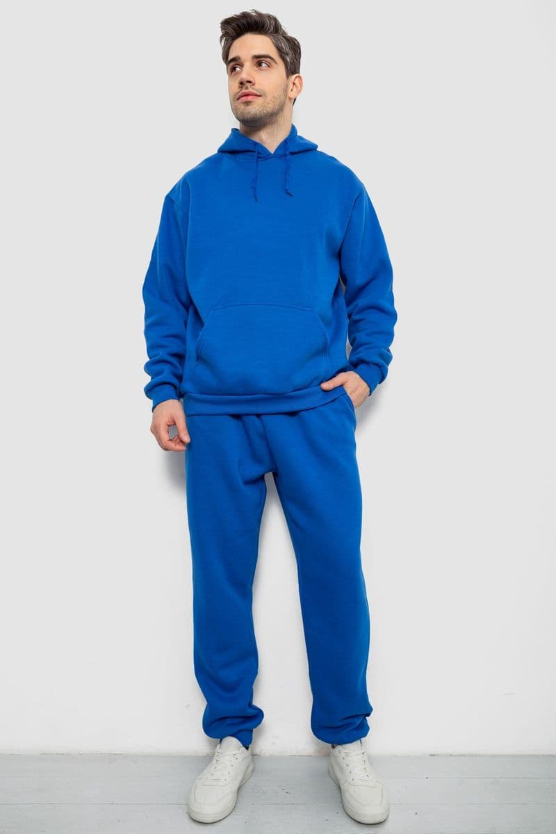 Спортивний костюм чоловічий на флісі, колір електрик, 244R9162 - зображення 1