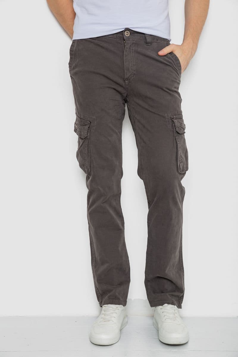 Штани чоловічі з кишенями, колір темно-сірий, 244R2078 - зображення 1