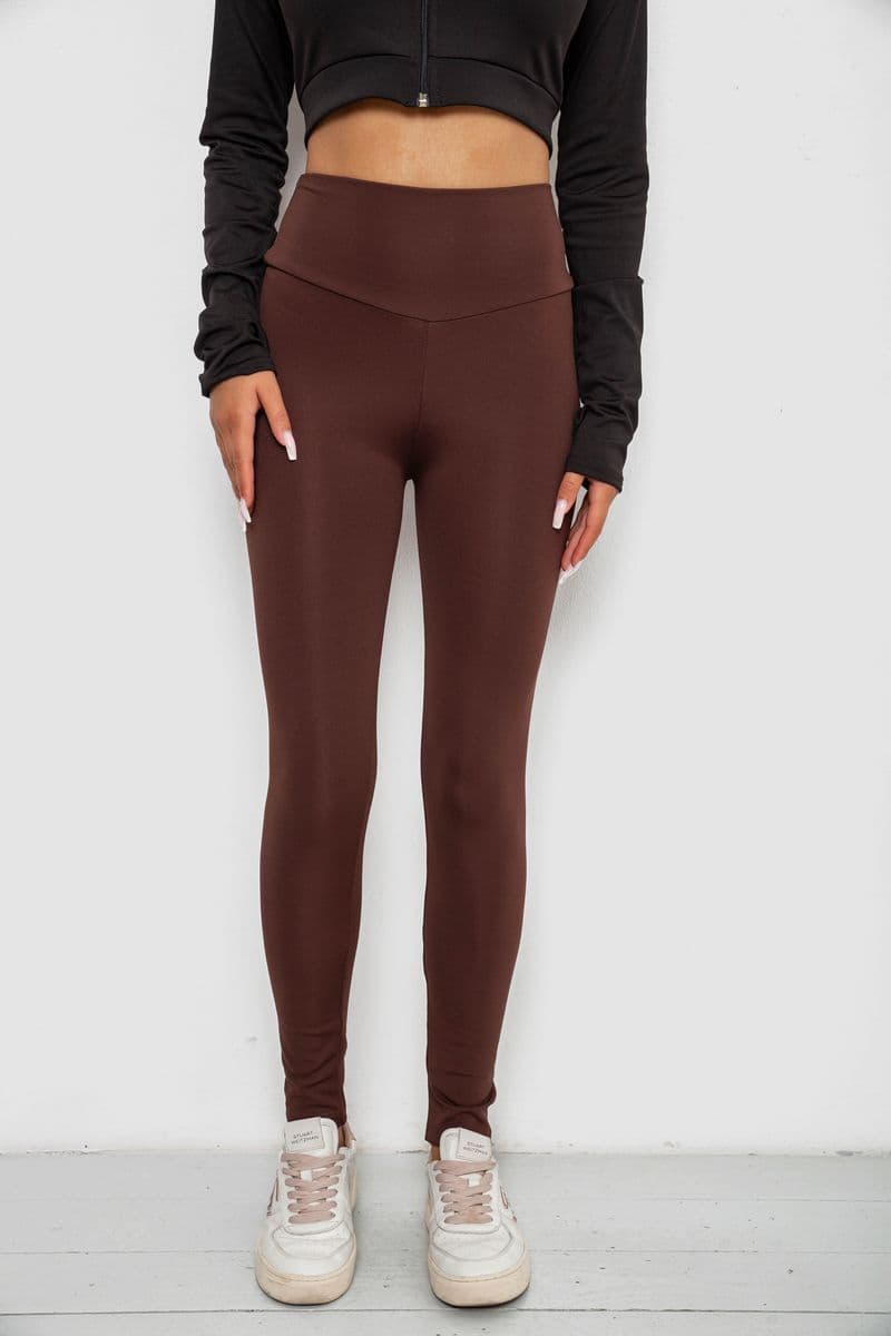 Лосини однотонні, колір шоколадний, 238R57308 - зображення 1