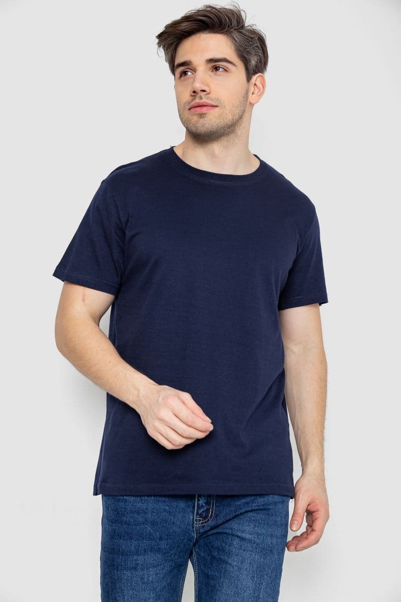 Футболка чоловіча базова білизняна, колір темно-синій, 244R121 - зображення 1