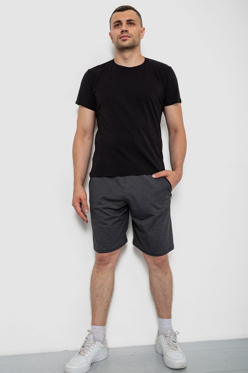 Шорти чоловічі однотонні, колір темно-сірий, 247R001 - зображення 1