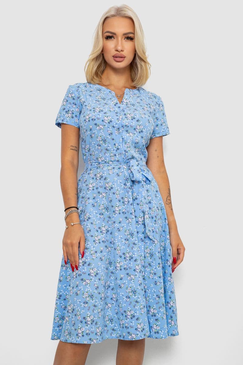 Сукня софт з принтом, колір блакитний, 230R1111 - зображення 1