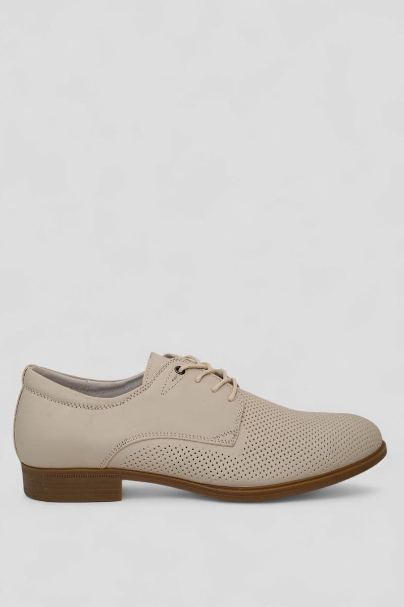 Туфлі чоловічі з перфорацією, колір бежевий, 243RC1313 - зображення 1
