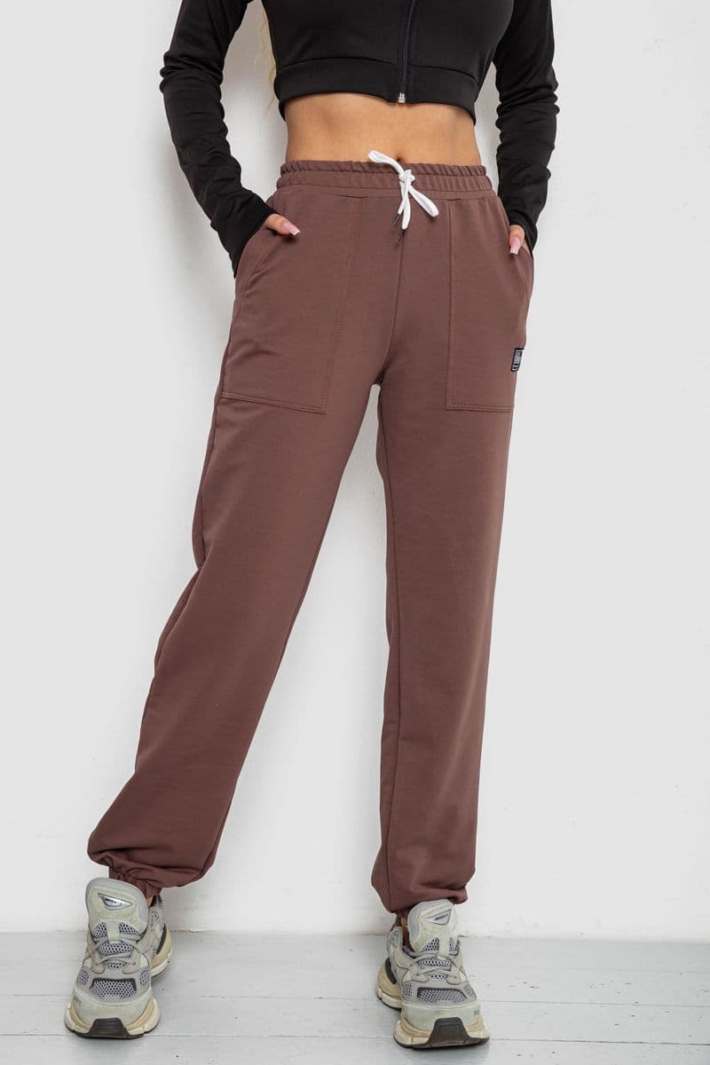 Спортивні штани жіночі, колір мокко, 247R4670 - зображення 1