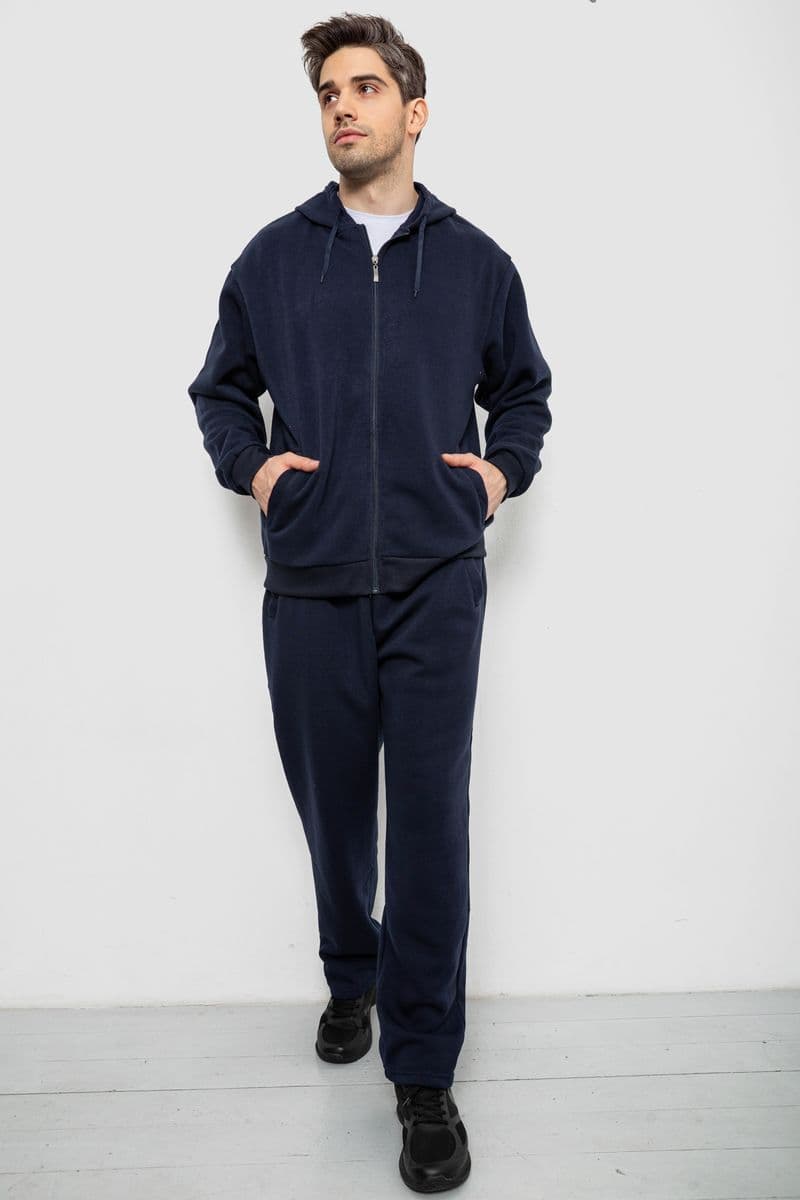 Спортивний костюм чоловічий на флісі, колір синій, 244R917 - зображення 1