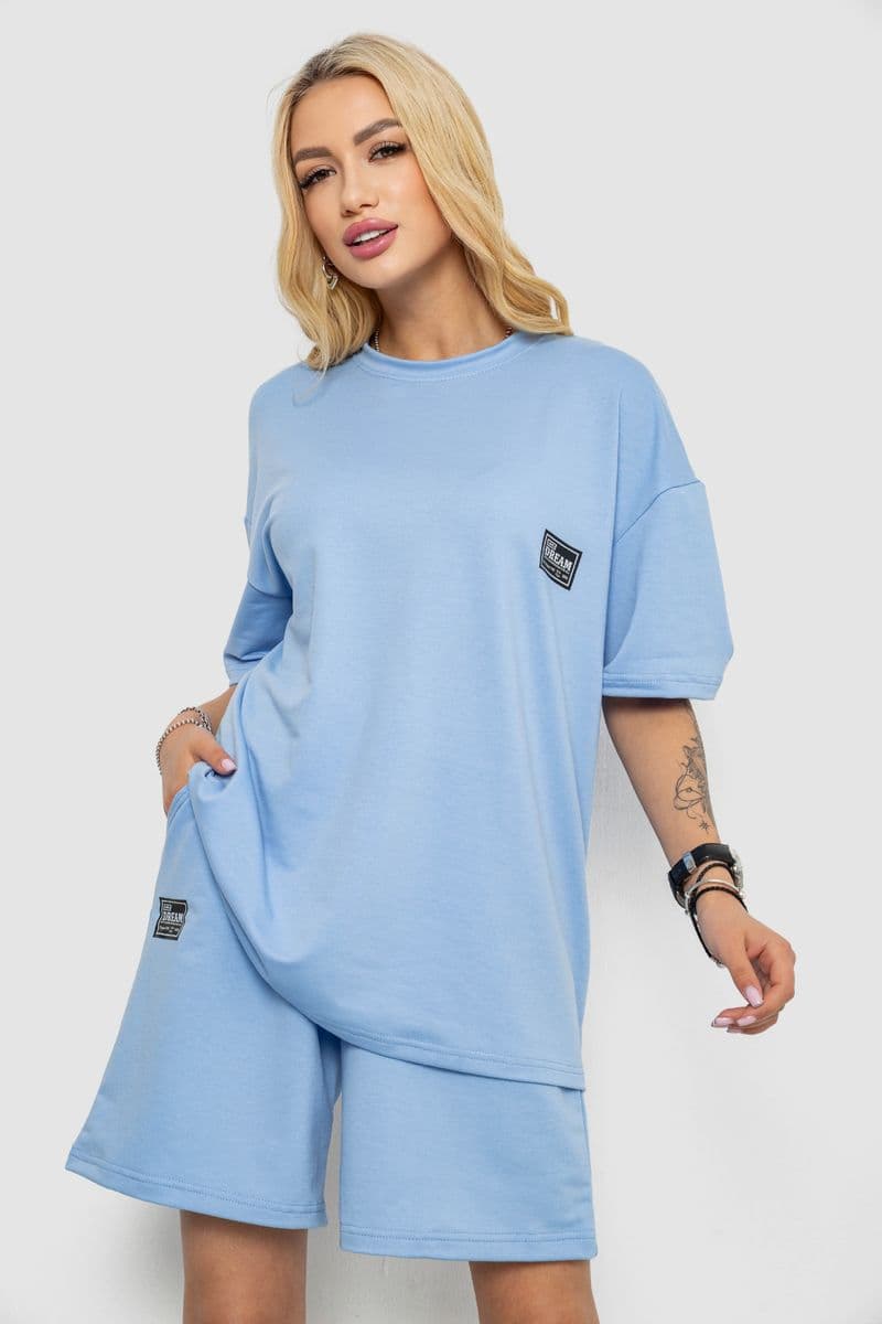 Костюм жіночий повсякденний, колір блакитний, 241R5004 - зображення 1