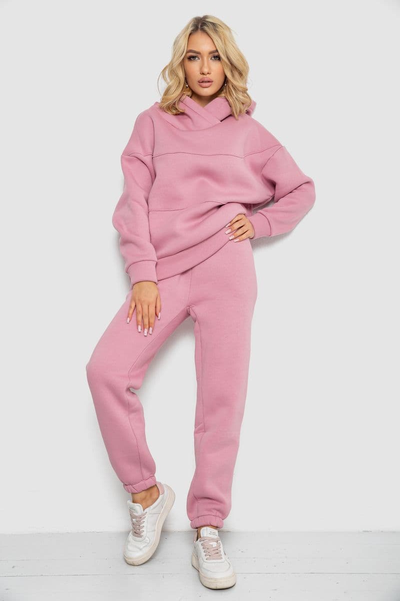 Спортивний костюм жіночий на флісі, колір пудровий, 247R10765 - зображення 1