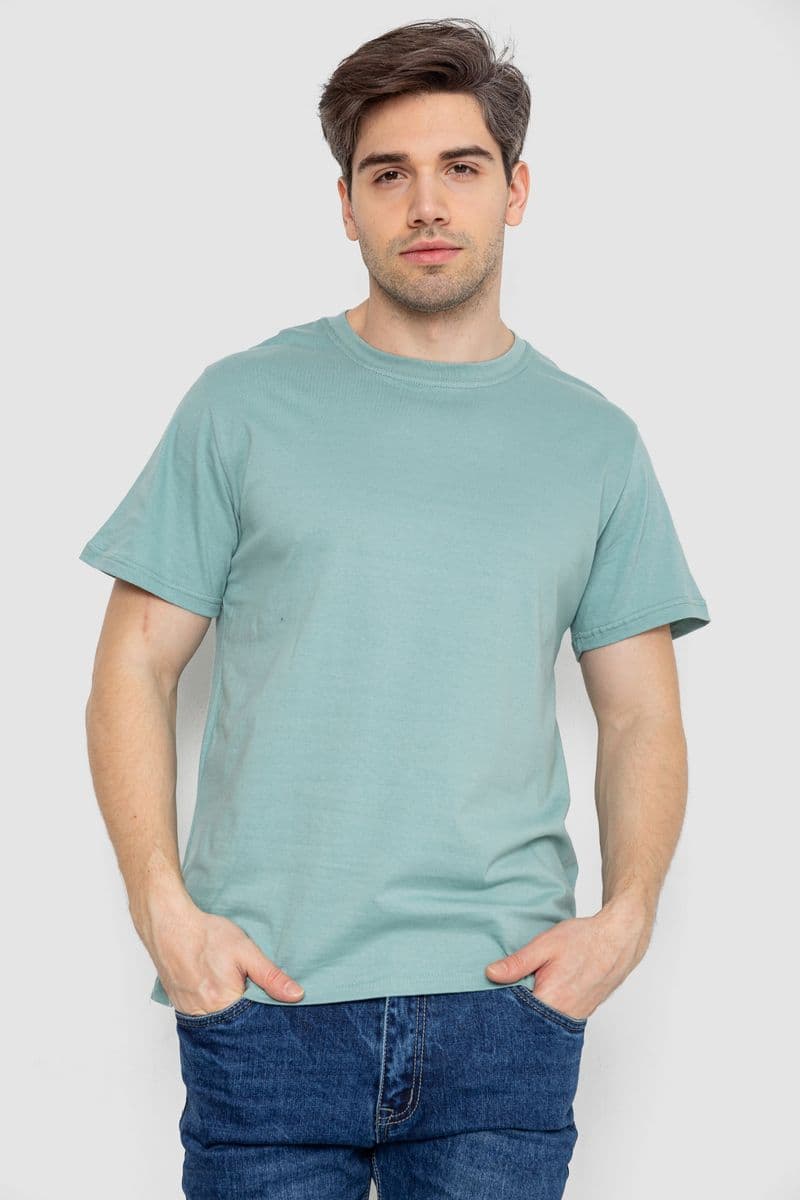 Футболка чоловіча базова білизняна, колір оливковий, 244R121 - зображення 1