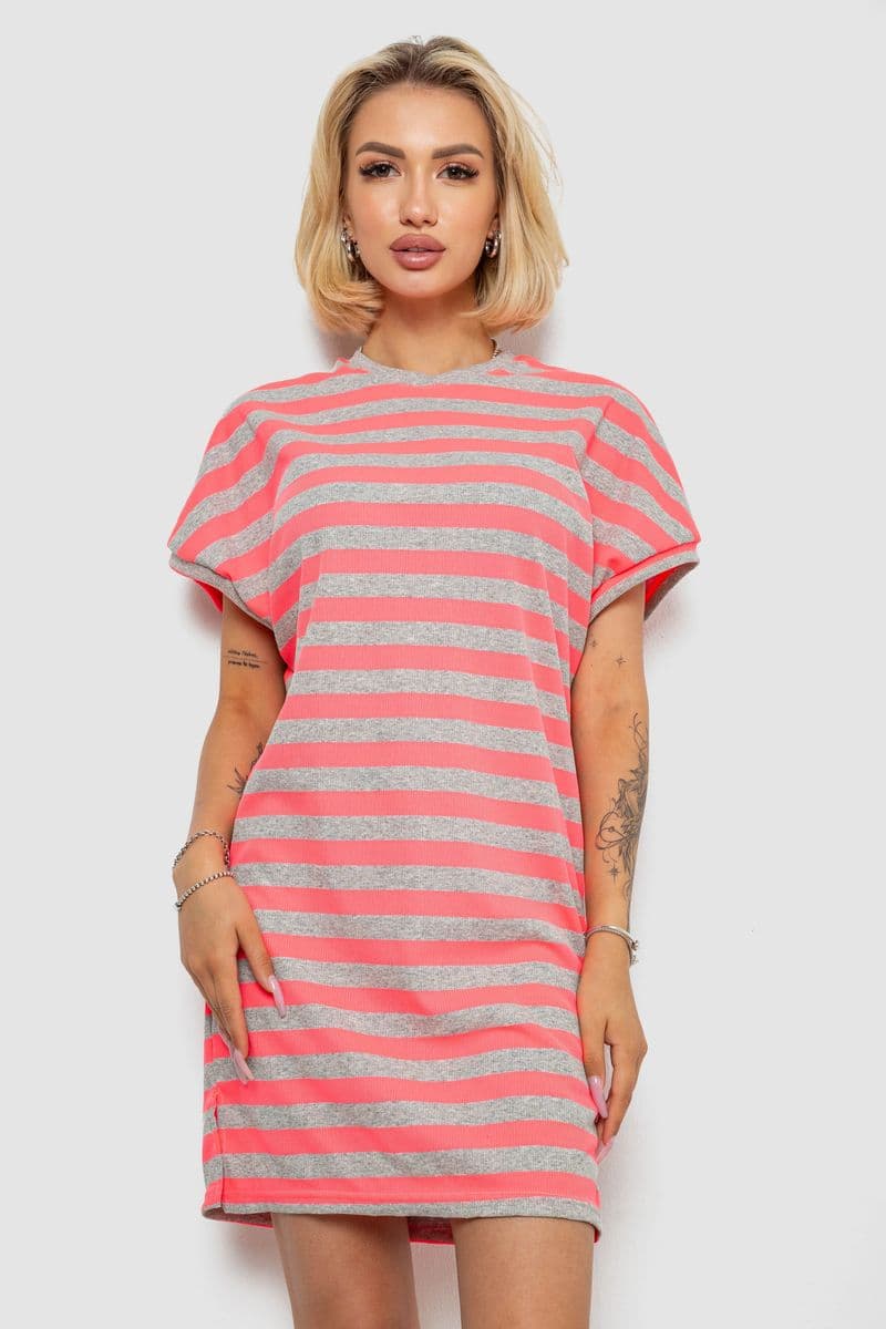 Туніка в смужку, колір рожевий, 238R801 - зображення 1