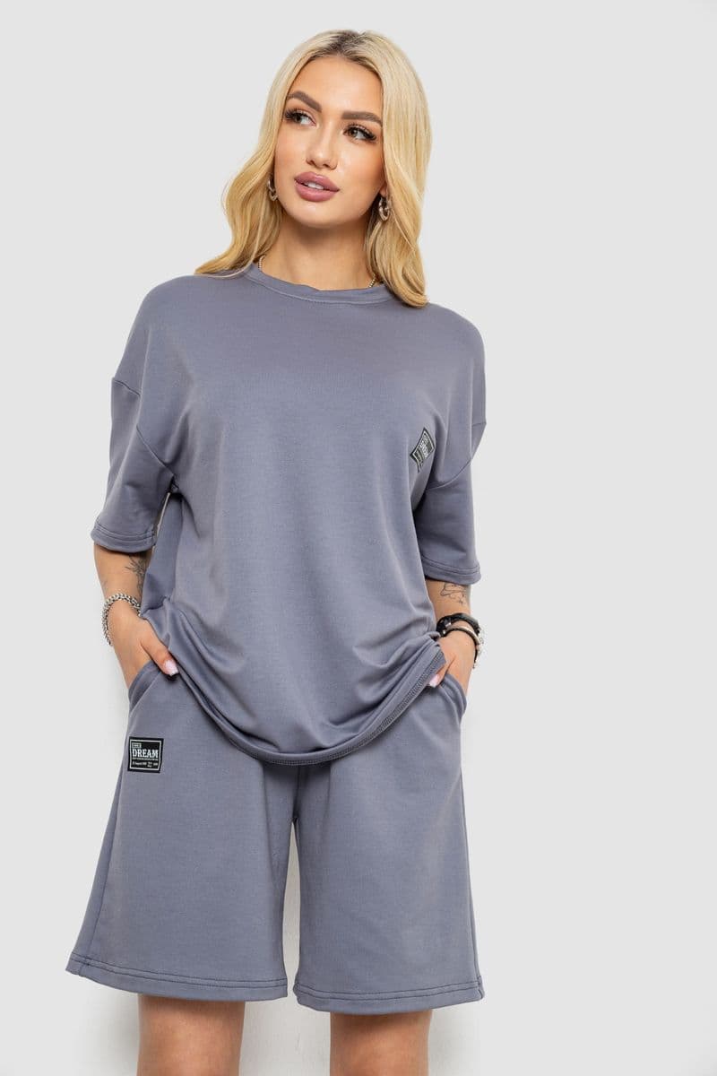 Костюм жіночий повсякденний, колір світло-сірий, 241R5004 - зображення 1