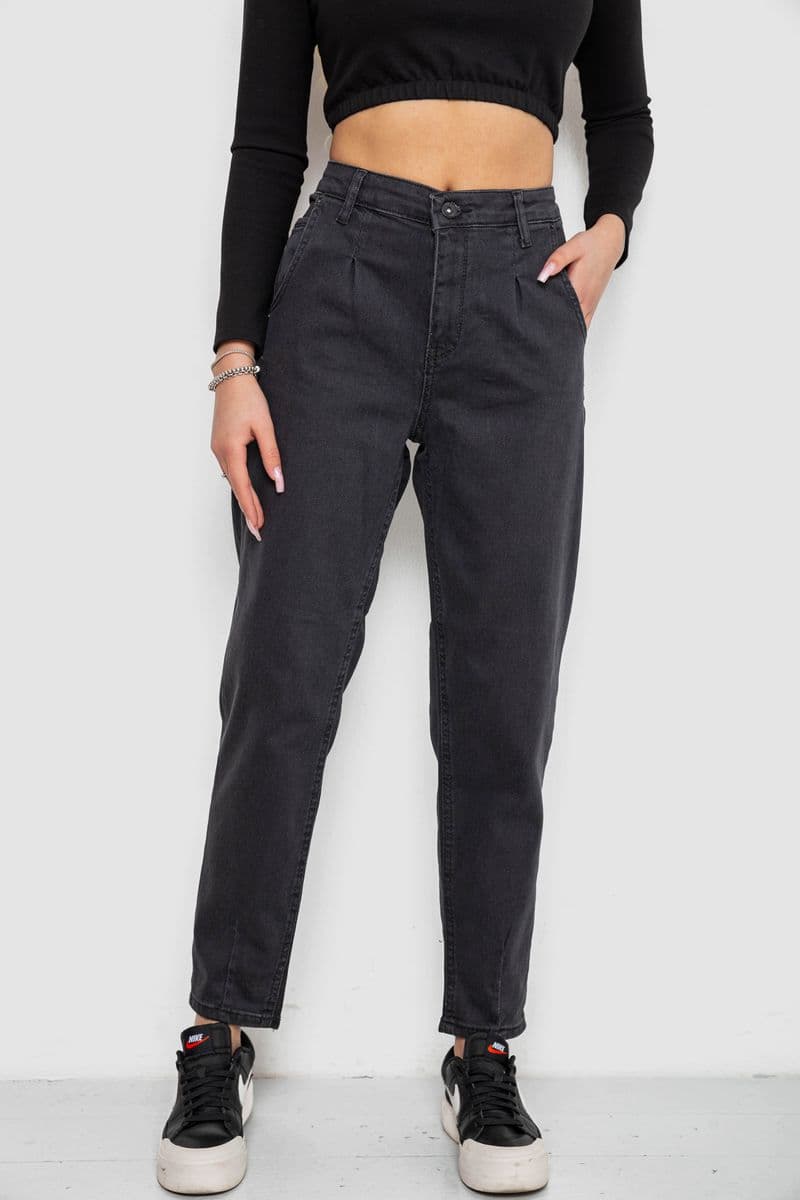 Джинси жіночі MOM, колір темно-сірий, 244R1222 - зображення 1
