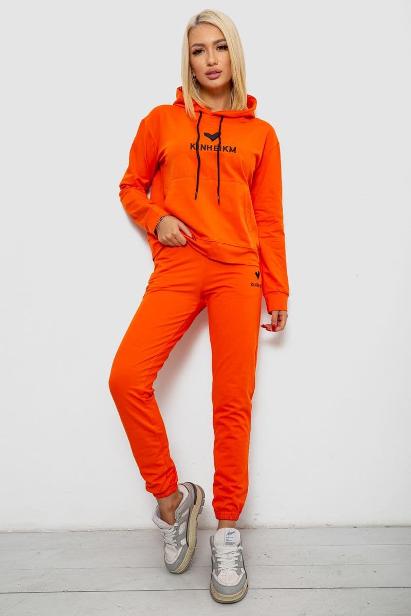 Спортивний костюм жіночий двонитка, колір помаранчевий, 214R1419-007 - зображення 1