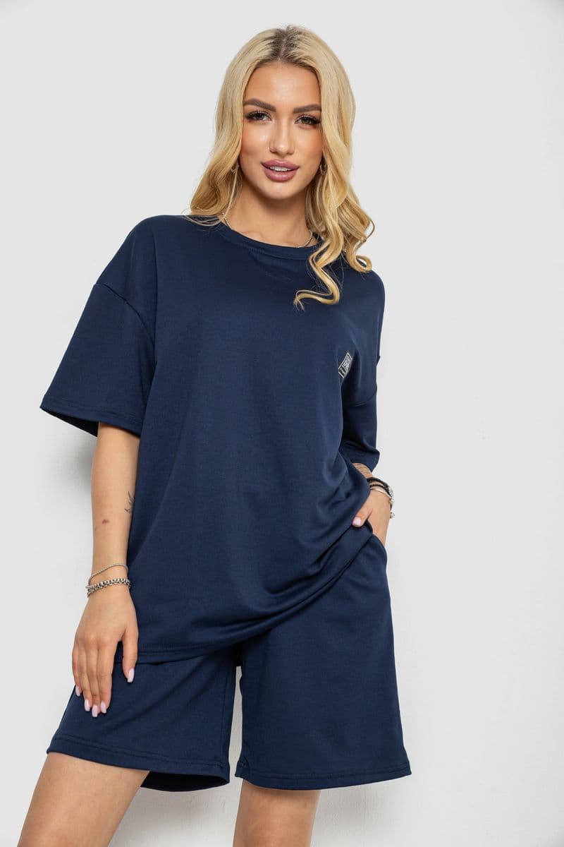 Костюм жіночий повсякденний, колір темно-синій, 241R5004 - зображення 1