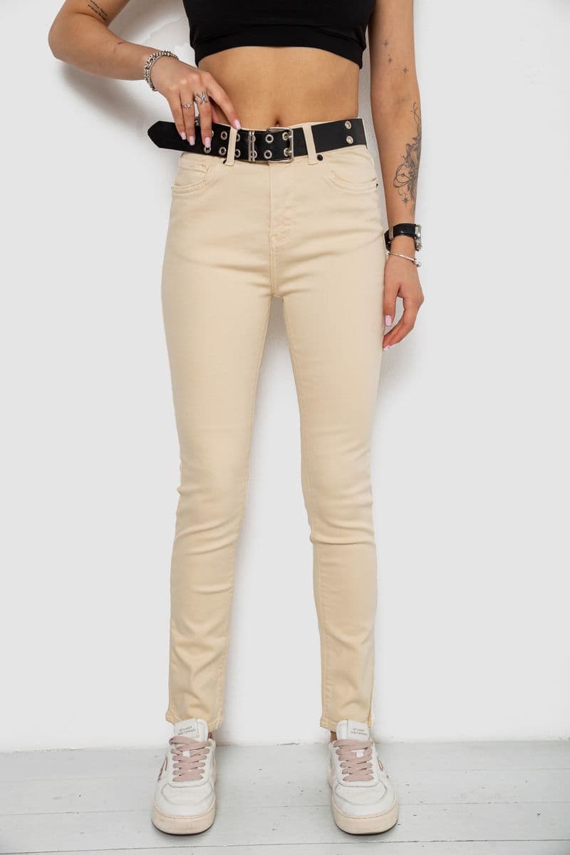 Джинси жіночі, колір бежевий, 182R00251 - зображення 1