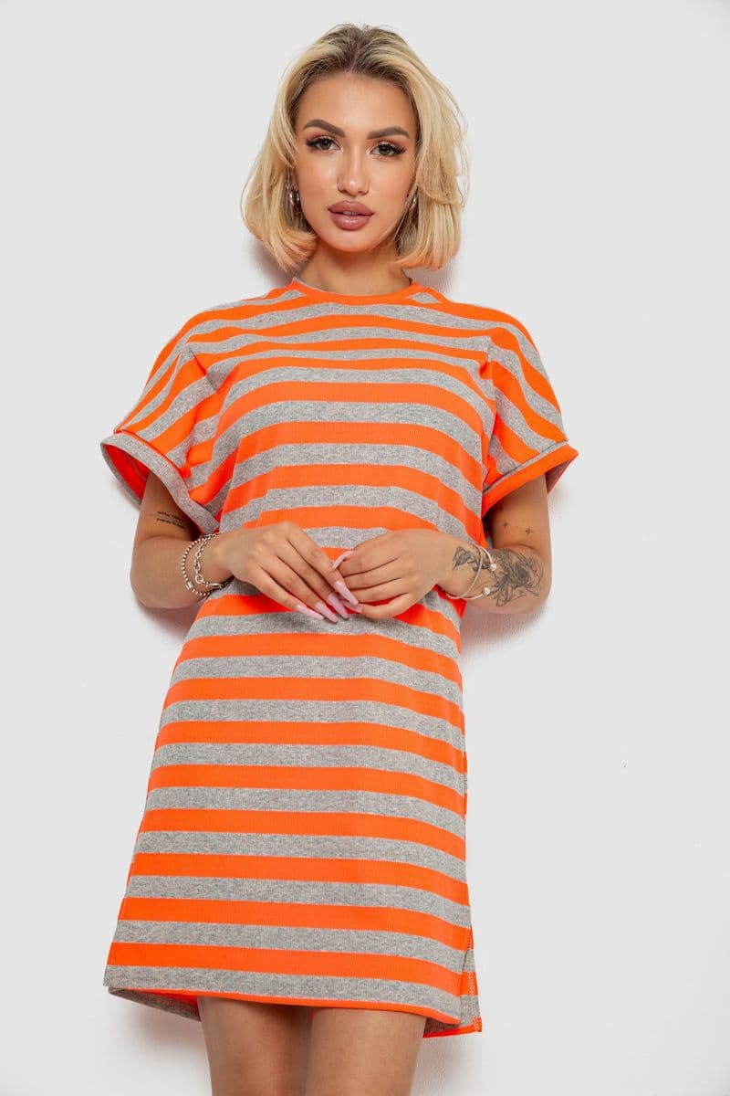Туніка в смужку, колір помаранчевий, 238R801 - зображення 1
