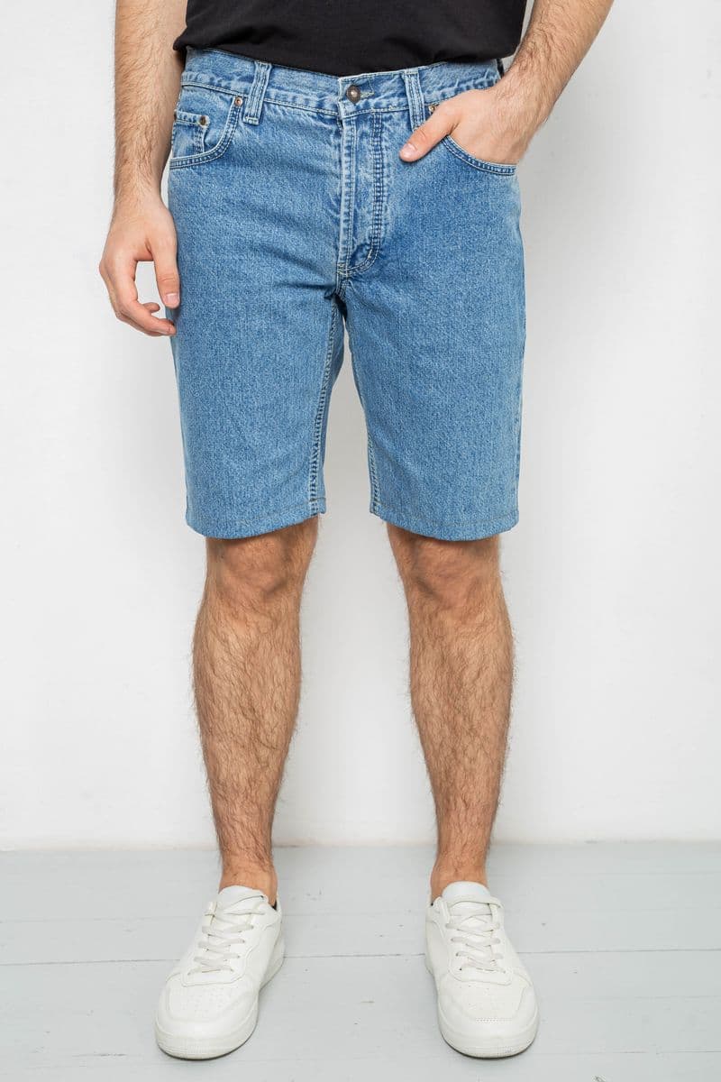 Шорти чоловічі джинсові, колір темно-блакитний, 238R2023-1 - зображення 1