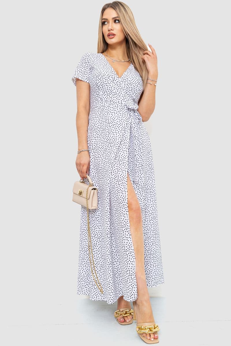 Сарафан у горох, колір біло-чорний, 241R157 - зображення 1