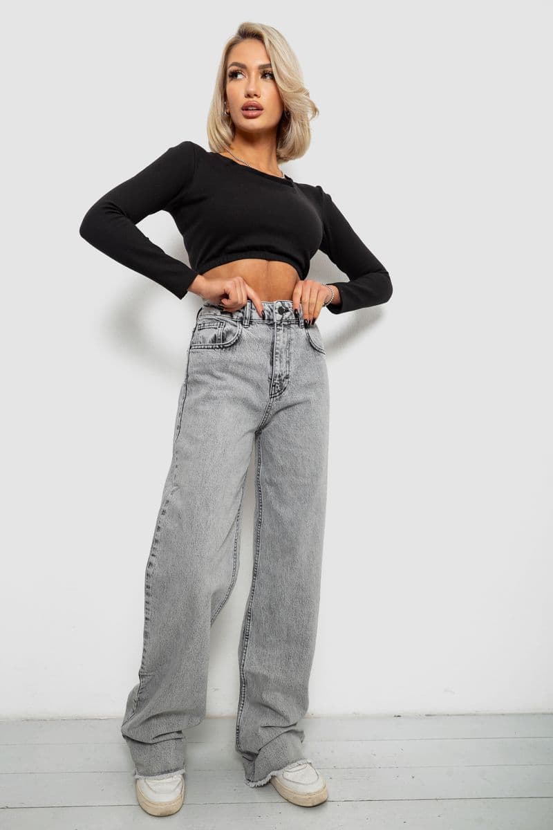 Джинси жіночі Straight fit, колір сірий, 244R1009 - зображення 1