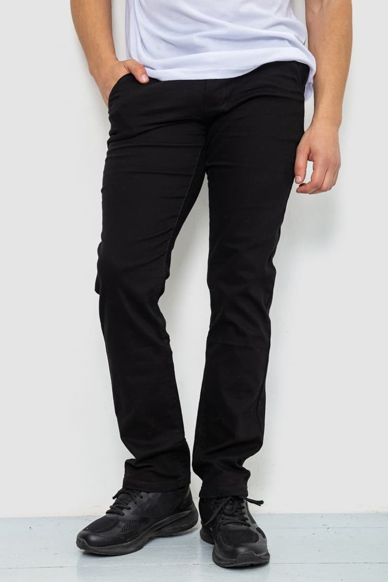 Штани чоловічі стрейч, колір чорний, 244RF804 - зображення 1