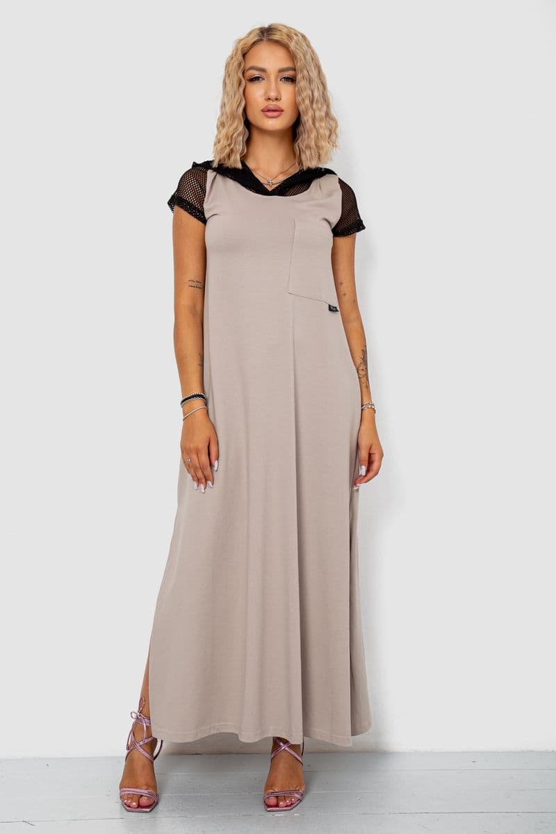 Сукня з капюшоном, колір бежевий, 102R5261 - зображення 1