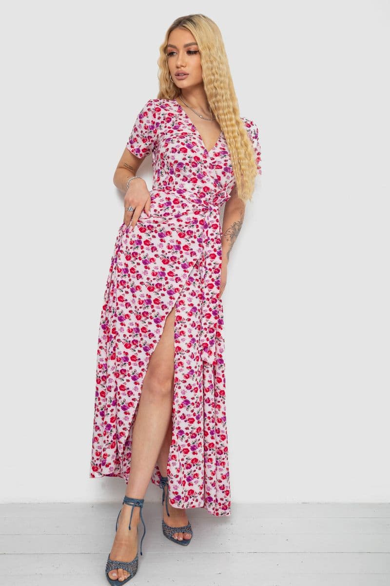 Сарафан з квітковим принтом, колір рожево-червоний, 241R181 - зображення 1