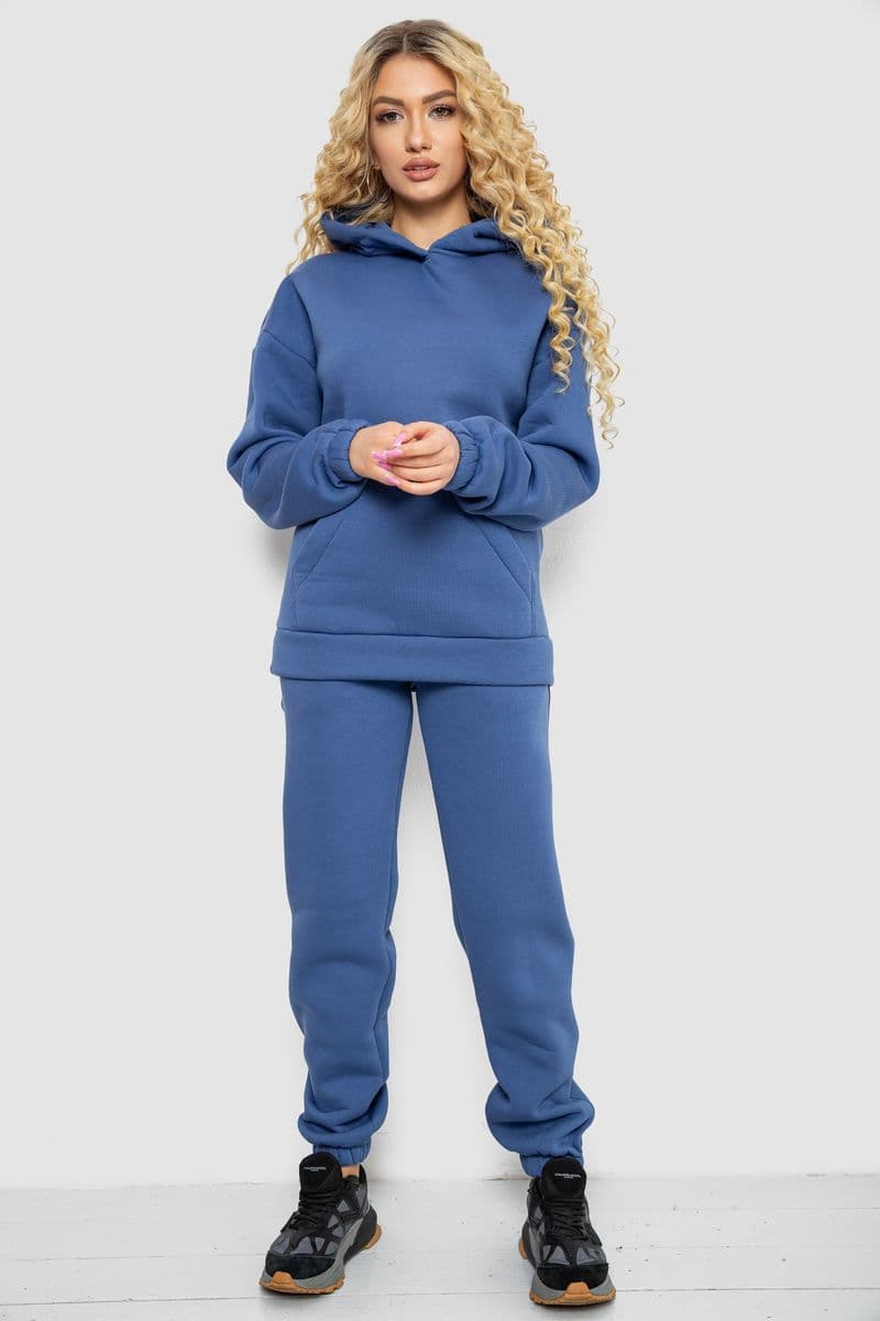 Спортивний костюм жіночий на флісі, колір джинс, 102R7711 - зображення 1