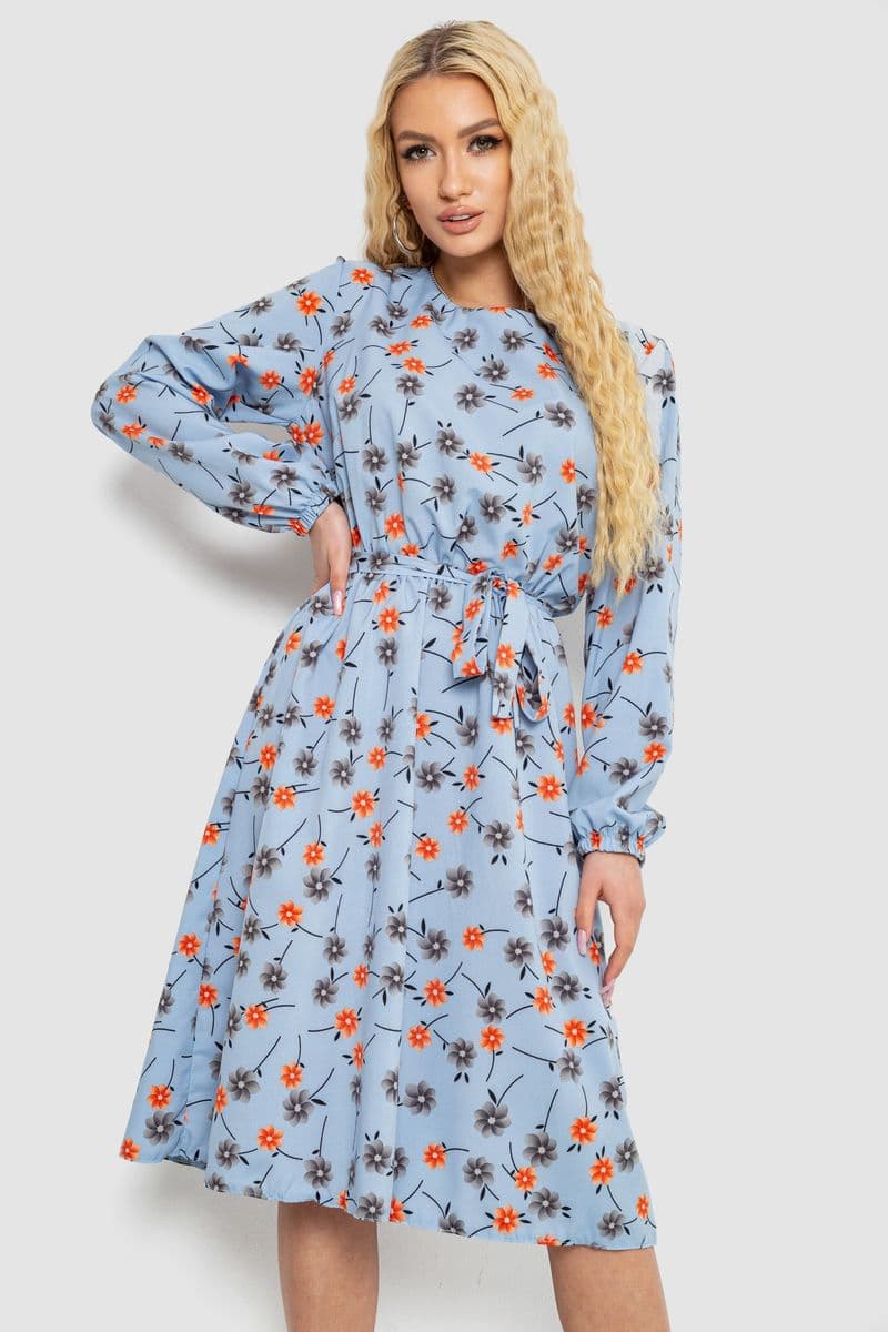 Сукня з принтом софт, колір джинс, 214R0226-4 - зображення 1