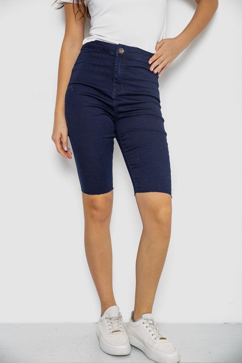 Шорти жіночі джинсові стрейчові, колір темно-синій, 247R529-1 - зображення 1