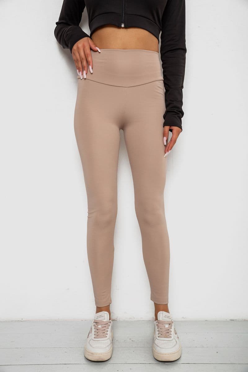 Лосини однотонні, колір бежевий, 238R57308 - зображення 1