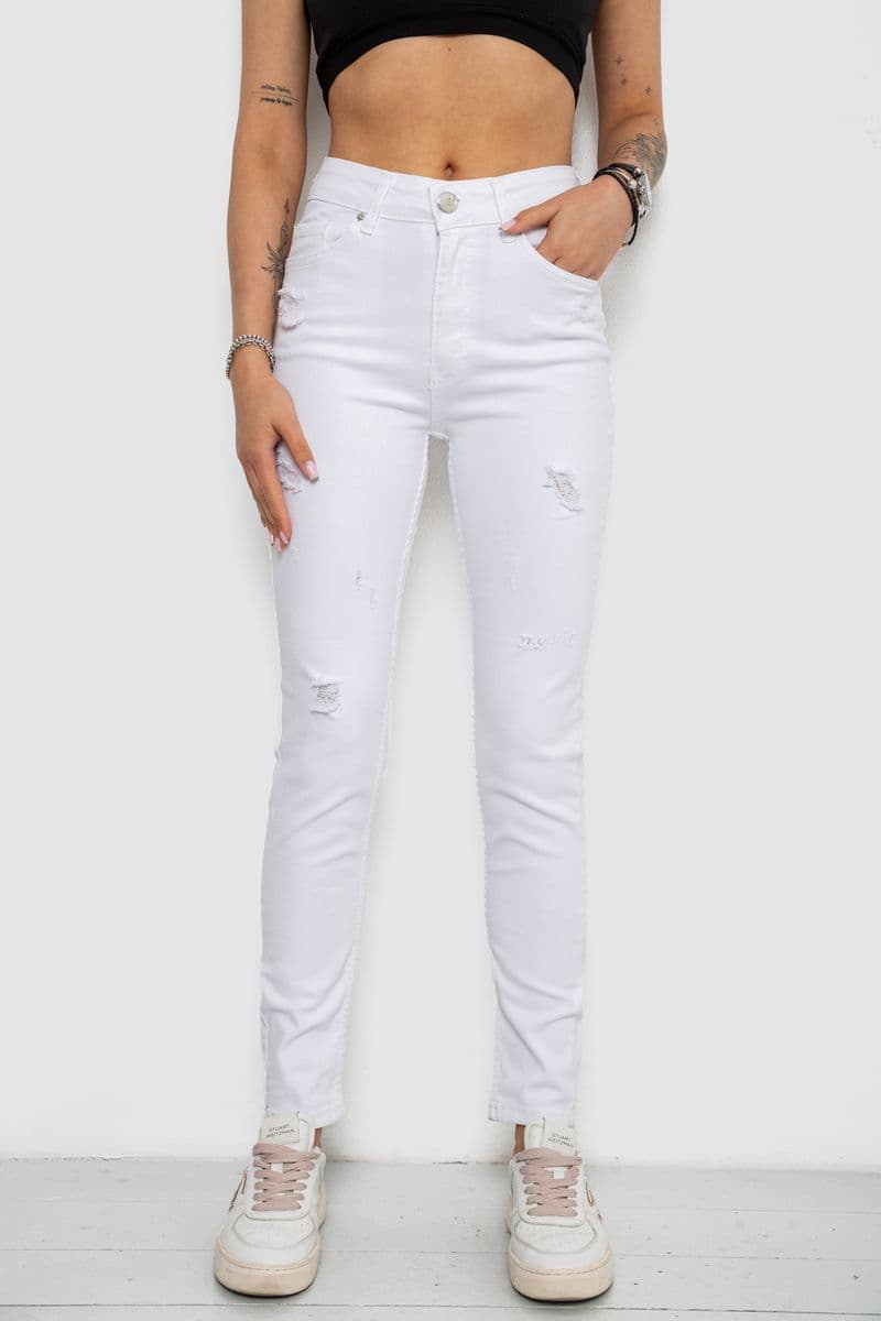 Джинси жіночі, колір білий, 182R1632 - зображення 1