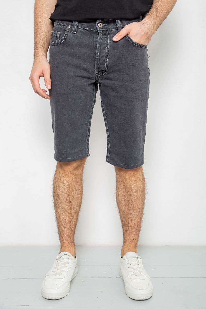 Шорти чоловічі джинсові, колір темно-сірий, 238R2024 - зображення 1