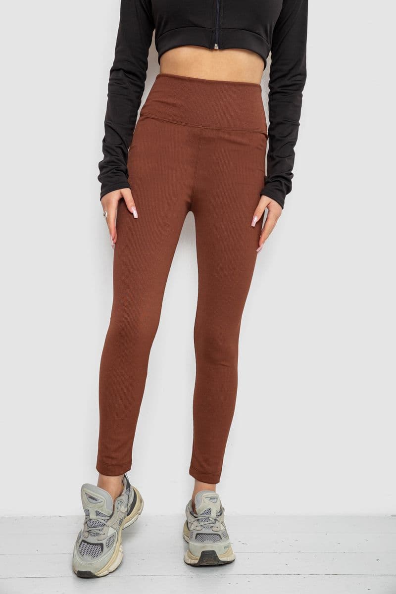 Лосини в рубчик, колір коричневий, 221R607 - зображення 1