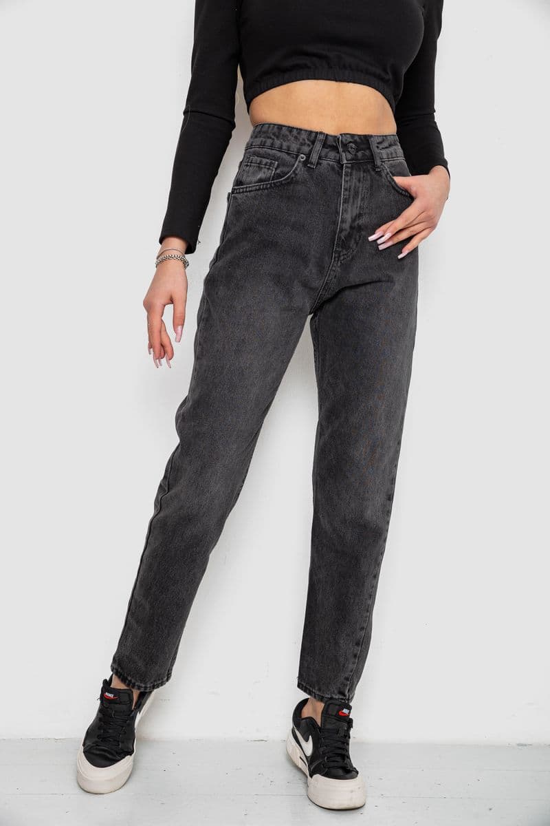 Джинси жіночі MOM, колір темно-сірий, 244R044-1 - зображення 1