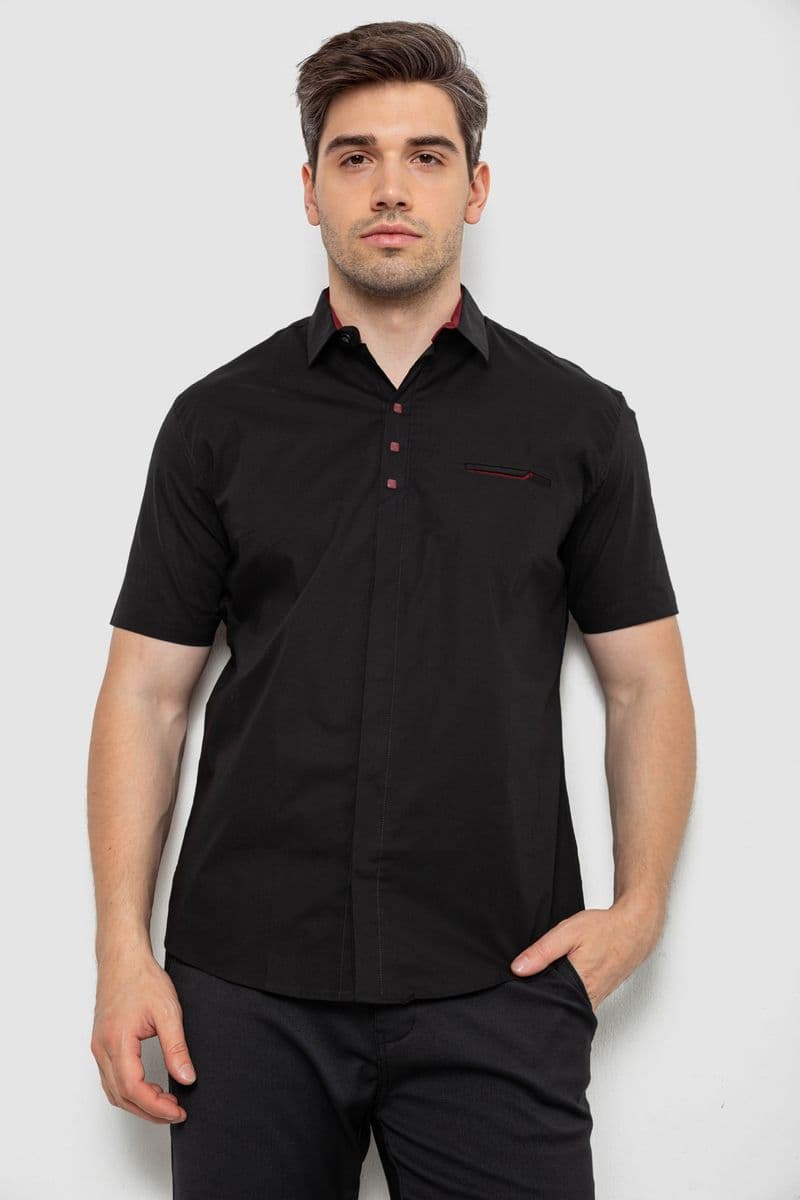 Сорочка чоловіча, колір чорний, 214R7326 - зображення 1
