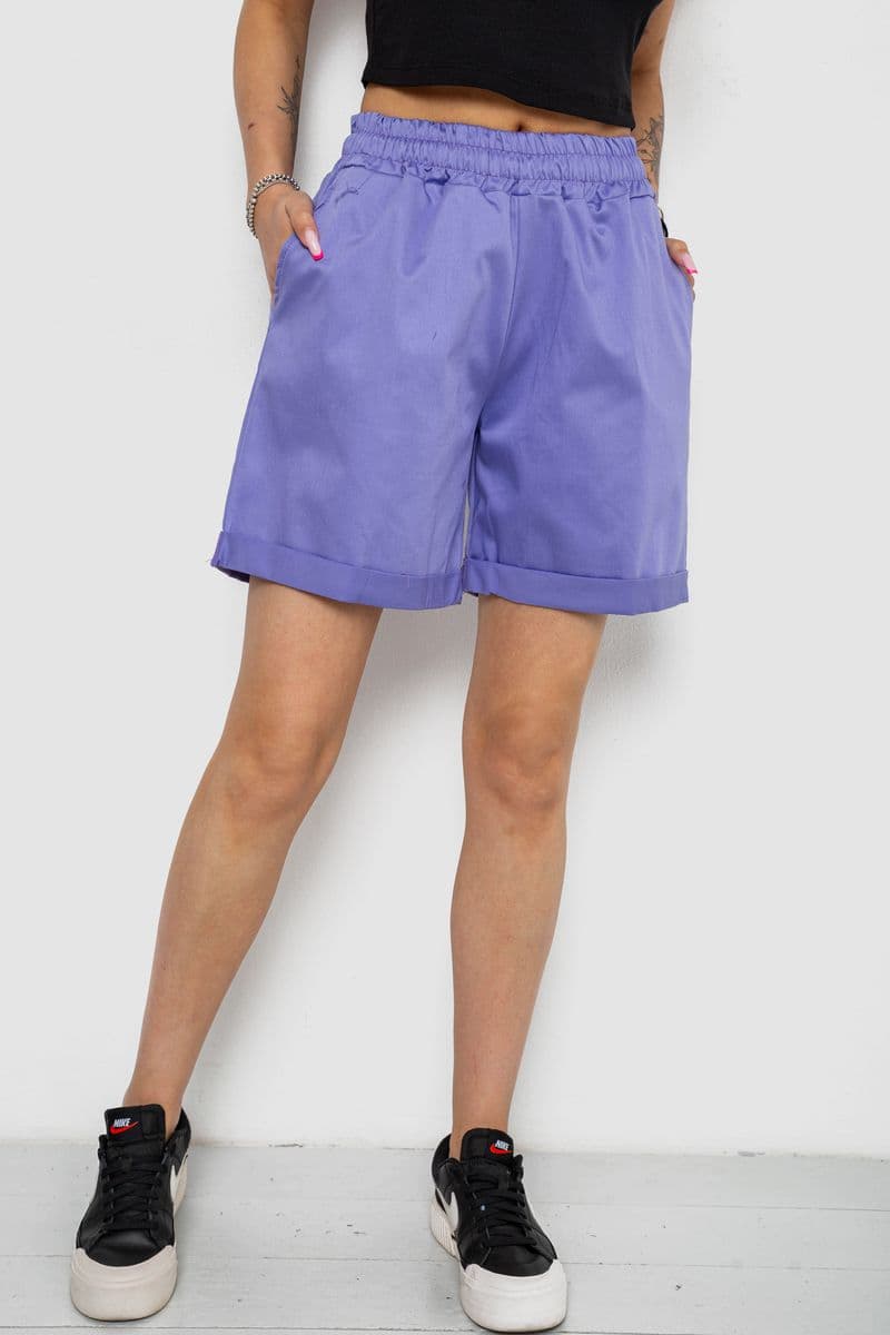 Шорти жіночі однотонні, колір бузковий, 238R315 - зображення 1