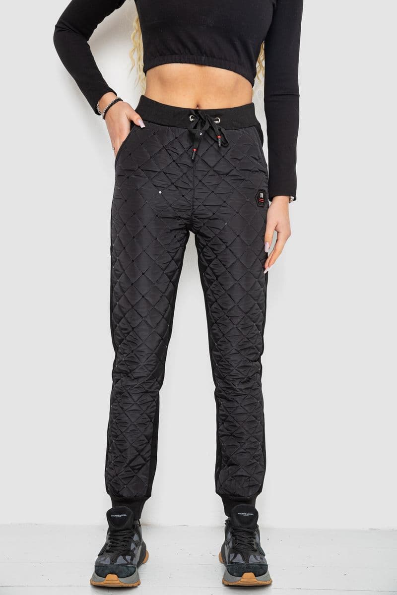 Штани жіночі укорочені, колір чорний, 243RA042 - зображення 1