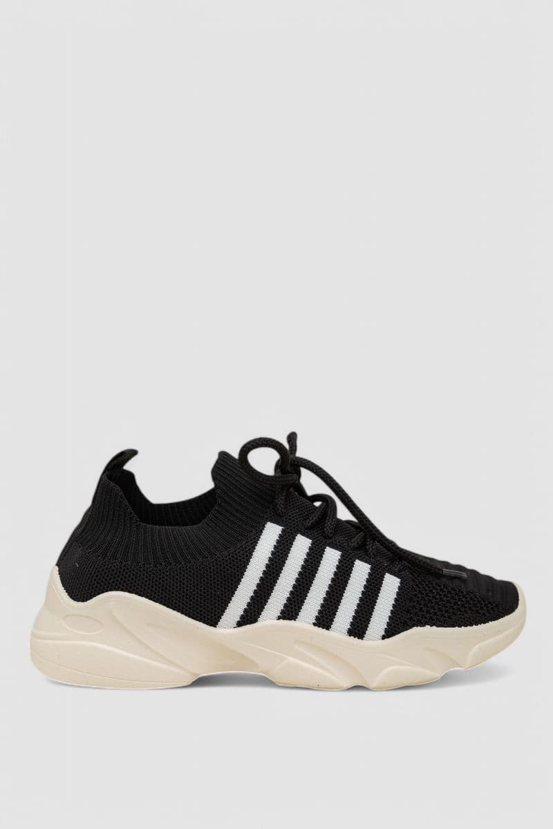 Кросівки жіночі текстильні, колір чорно-білий, 244R261K - зображення 1