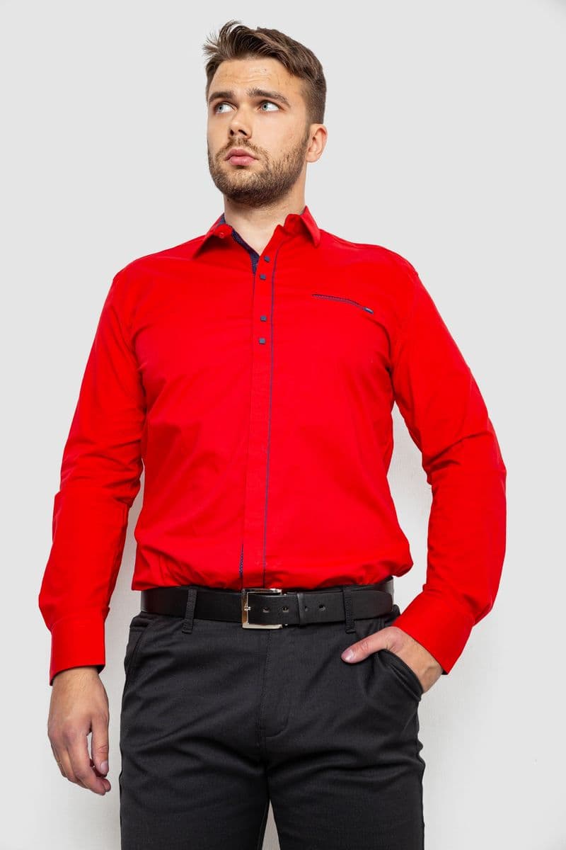 Сорочка чоловіча, колір червоний, 214R7078 - зображення 1