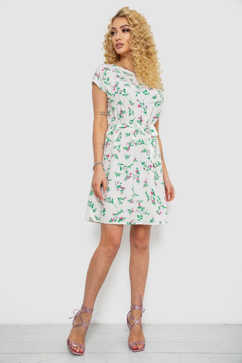 Сукня з принтом, колір молочно-зелений, 214R0225-3 - зображення 1