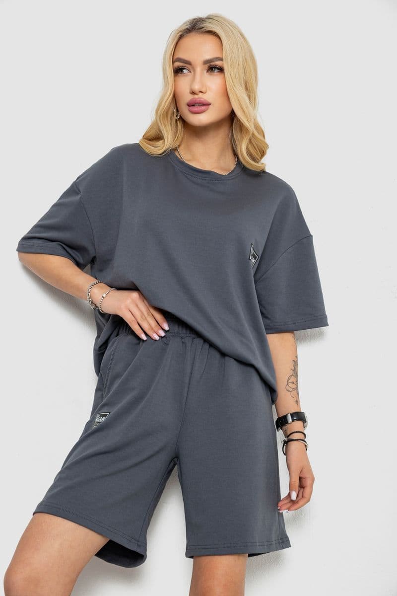 Костюм жіночий повсякденний, колір сірий, 241R5004 - зображення 1