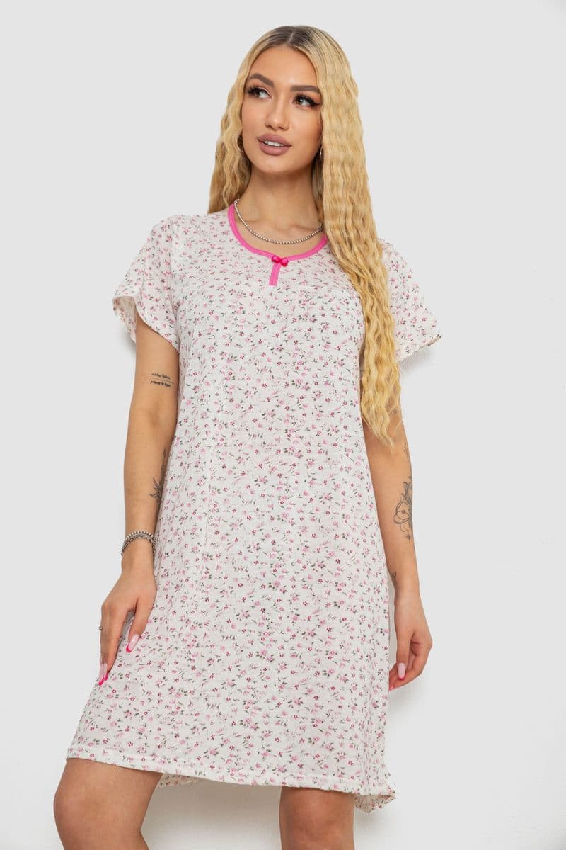 Нічна сорочка, колір біло-рожевий, 238R58367 - зображення 1