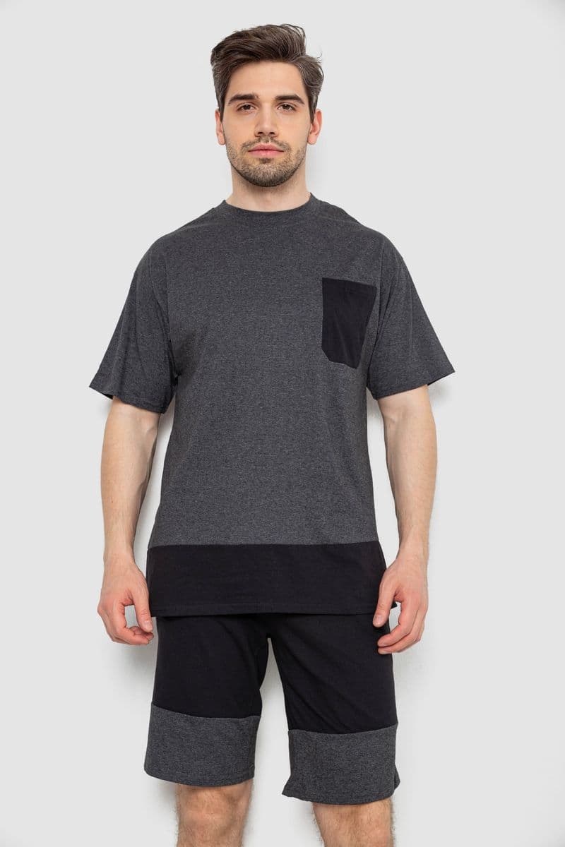 Костюм чоловічий повсякденний, колір сіро-чорний, 238R1533 - зображення 1