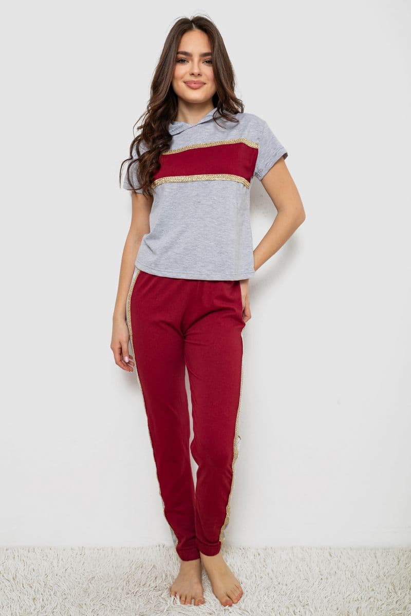 Піжама жіноча, колір сірий, 243R1488-013 - зображення 1