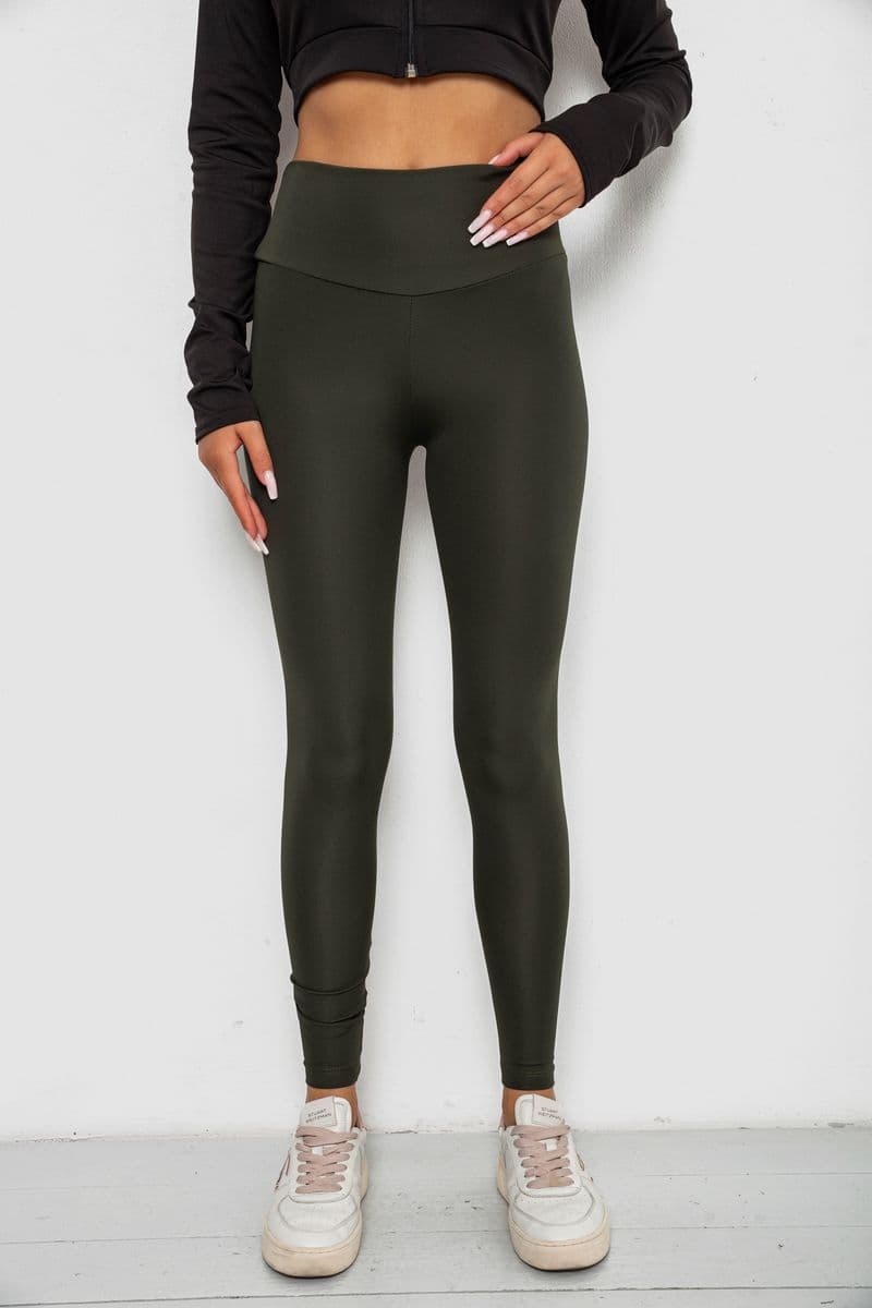 Лосини однотонні, колір хакі, 238R57308 - зображення 1