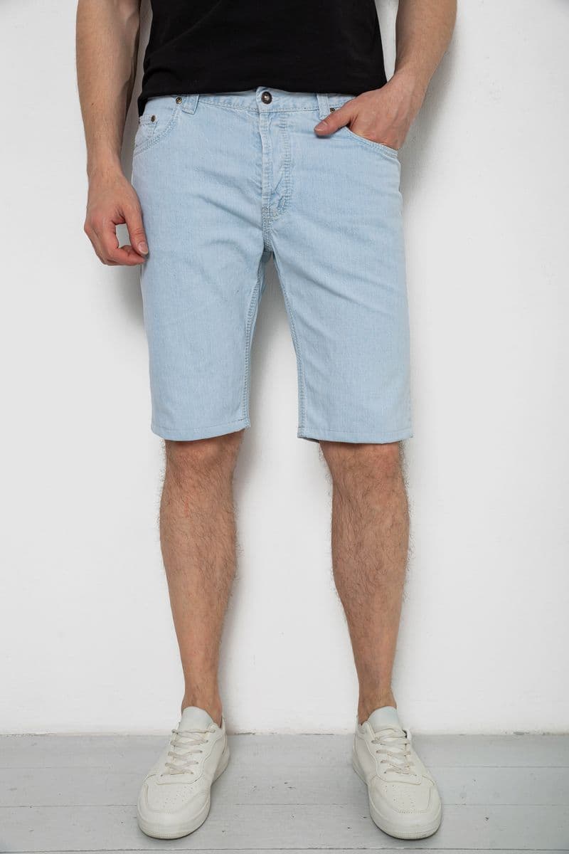 Шорти чоловічі джинсові, колір світло-блакитний, 238R2025 - зображення 1