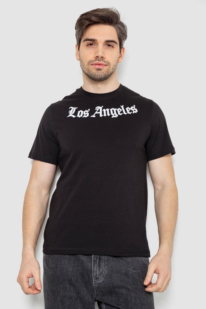 Футболка чоловіча з принтом, колір чорний, 241R1904 - зображення 1