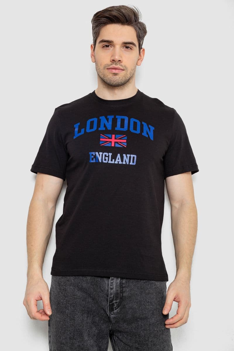 Футболка чоловіча з принтом, колір чорний, 241R1909 - зображення 1